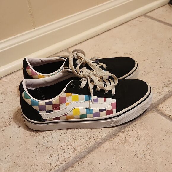 Vans Shoes - Vans Women's Rainbow Colors Checkered Skater Shoes Size 7